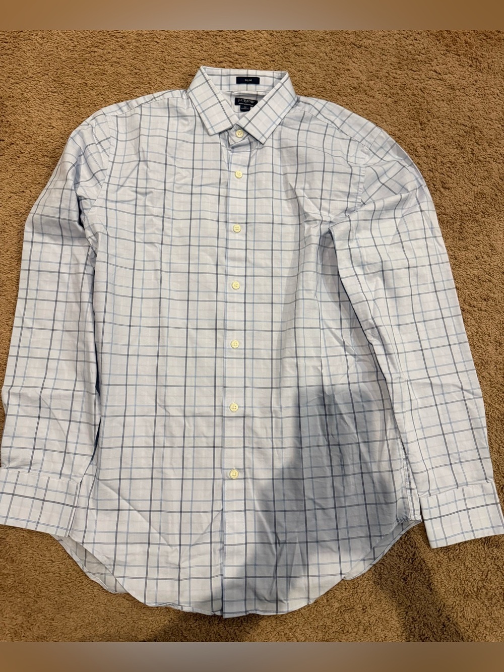 J. Crew Light Blue Windowpane Dress Shirt